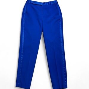 Zara Cobalt Blue Satin Stripe Tailored Dress Pants Tuxedo Style Size M